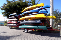 Port Sanibel Marina kayaks and canoes loaded on trailer